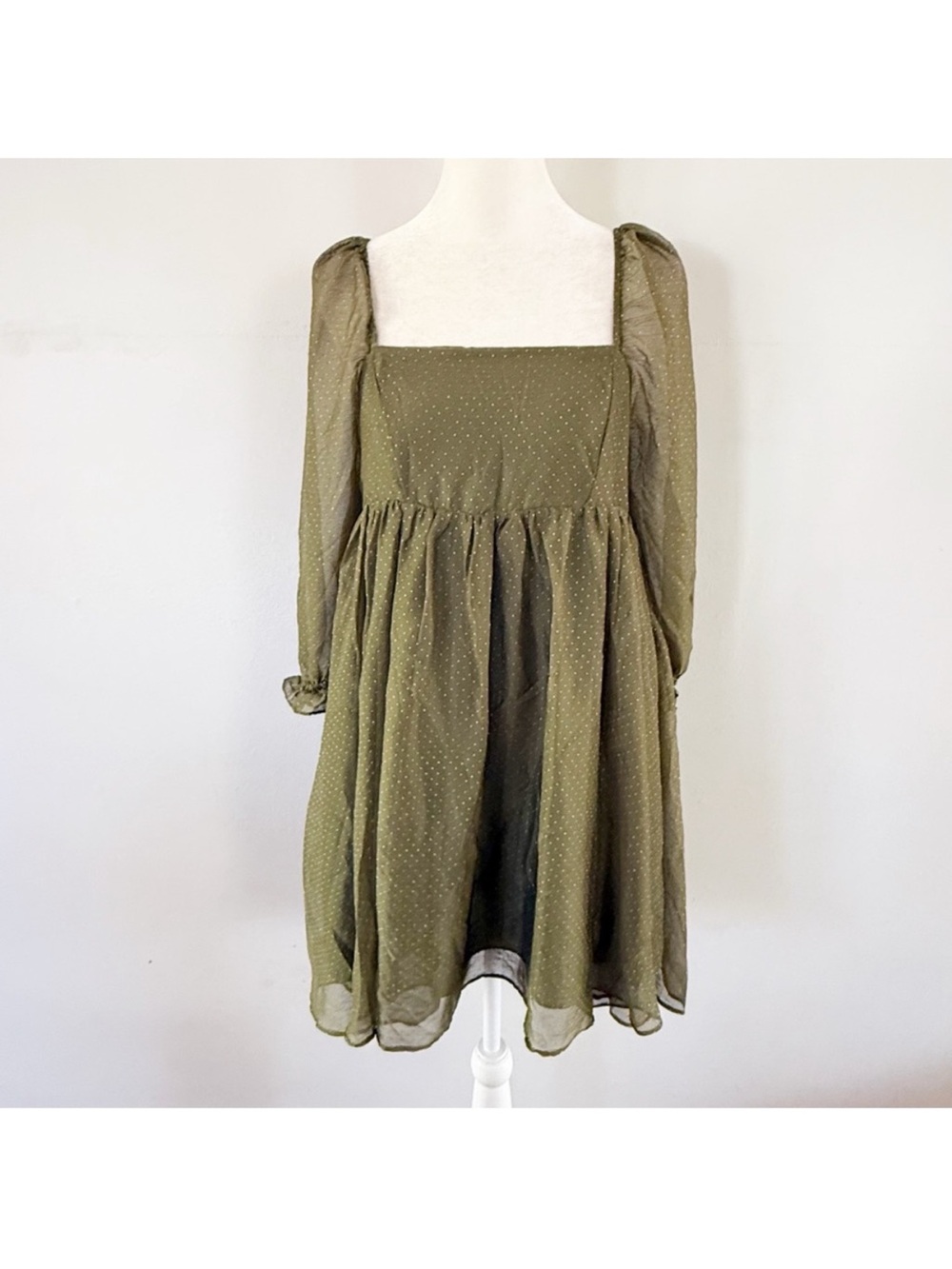 NWT Storia Women Puffed Sleeve Metallic Dress Small Boho Prairie Regal Victorian